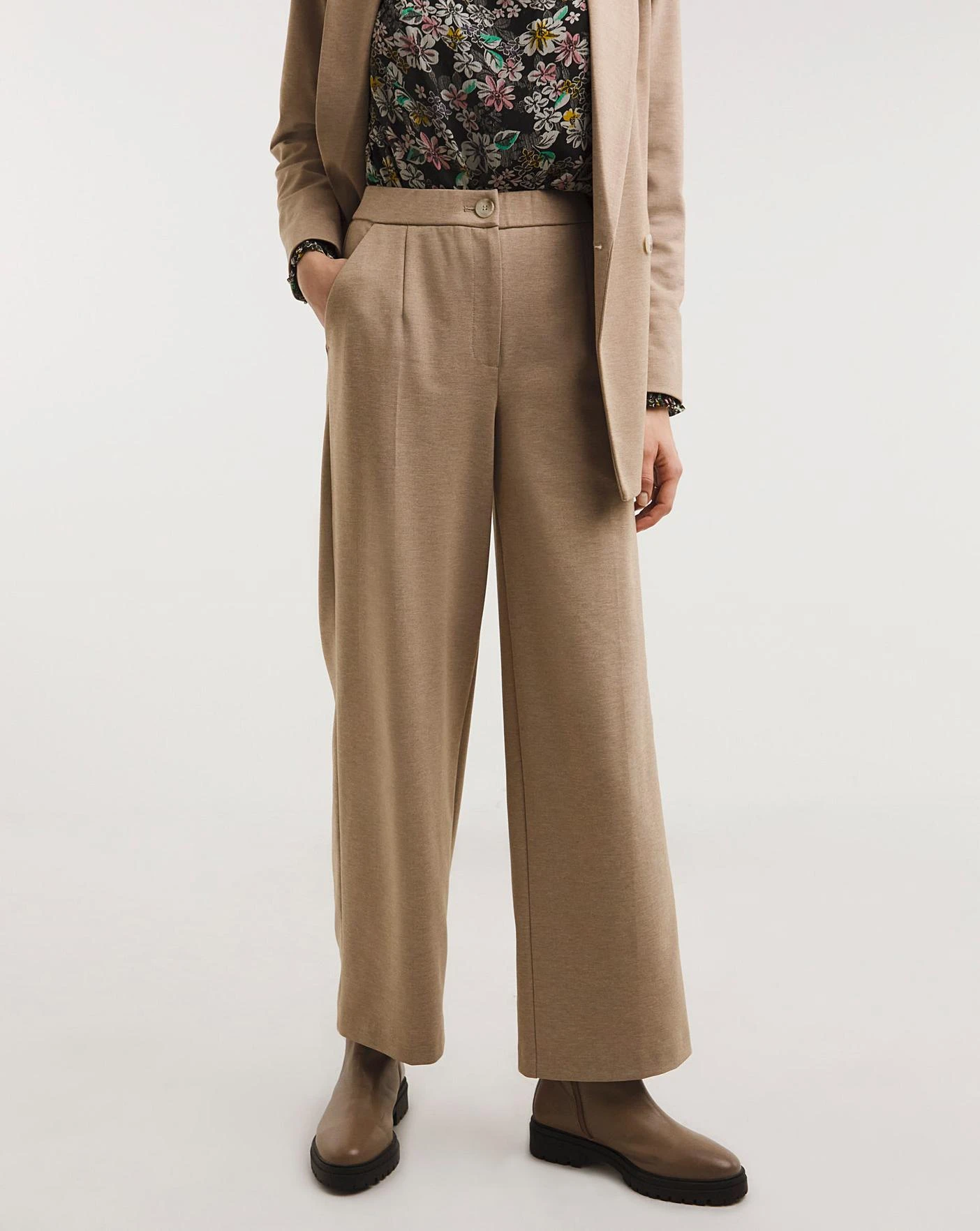 Oatmeal Ponte Straight Leg Trouser| Oatmeal 5 Oatmeal Ponte Straight Leg Trouser| Oatmeal - Image 3