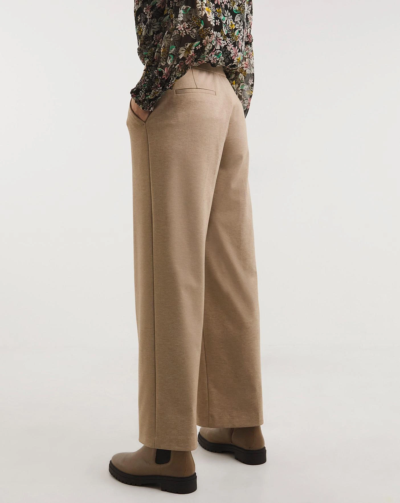 Oatmeal Ponte Straight Leg Trouser| Oatmeal 7 Oatmeal Ponte Straight Leg Trouser| Oatmeal - Image 5