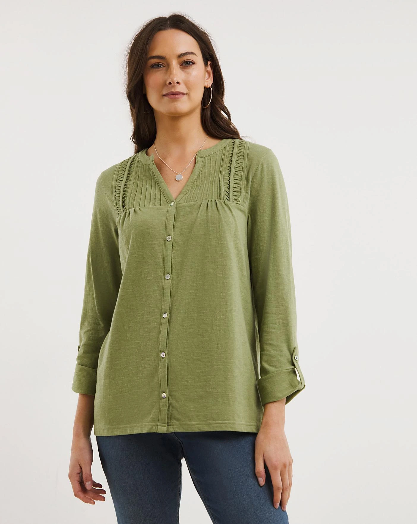 Julipa Neck Detail Jersey Tunic| Green 6 Julipa Neck Detail Jersey Tunic| Green - Image 4