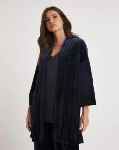 Joanna Hope Velour 3-Piece Trouser Set| Navy -Trendy Rae Sales x07ii527707w