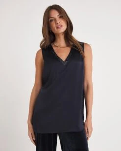 Joanna Hope Velour 3-Piece Trouser Set| Navy -Trendy Rae Sales x07ii527708w