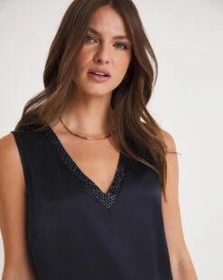 Joanna Hope Velour 3-Piece Trouser Set| Navy -Trendy Rae Sales x07ii527709w