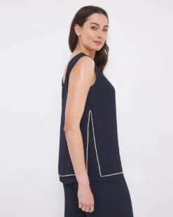 Joanna Hope Beaded Chiffon Trouser Set| Navy -Trendy Rae Sales x07ii665740w