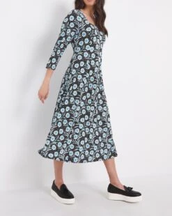 Julipa Jersey Square Neck Dress| Blue Floral -Trendy Rae Sales x07vh288726w