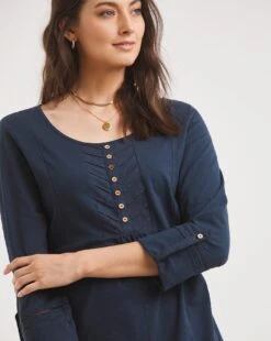 Julipa Button Tunic| Navy -Trendy Rae Sales x07vh521730w