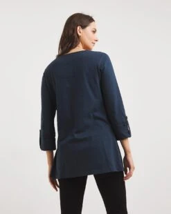 Julipa Button Tunic| Navy -Trendy Rae Sales x07vh521731w