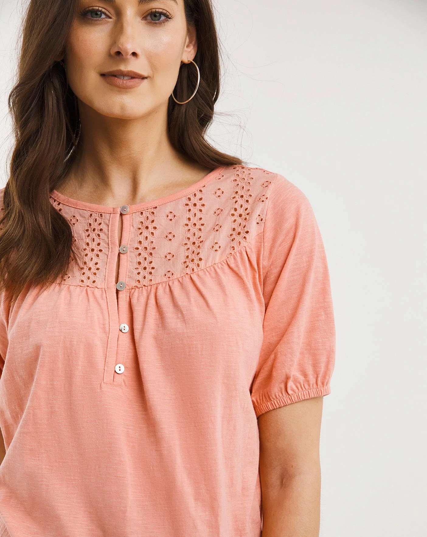 Julipa Broderie Detail Jersey Top| Pink 4 Julipa Broderie Detail Jersey Top| Pink - Image 2