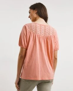 Julipa Broderie Detail Jersey Top| Pink 8 Julipa Broderie Detail Jersey Top| Pink -Trendy Rae Sales x07vh834736w