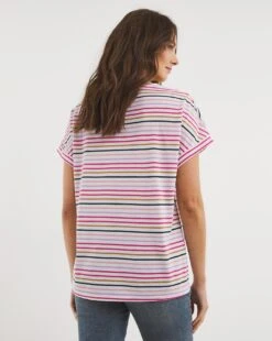 Julipa Turn Back T-Shirt| Cream Stripe -Trendy Rae Sales x07vh982756w