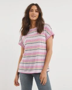 Julipa Turn Back T-Shirt| Cream Stripe