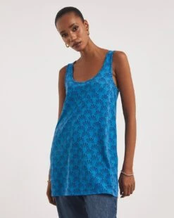 Blue Print Sleeveless Swing Tunic| Blue Print