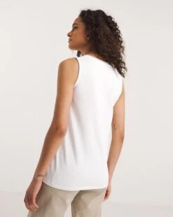 Cotton Slub V-Neck Vest| White 9 Cotton Slub V-Neck Vest| White -Trendy Rae Sales y01aa475752w