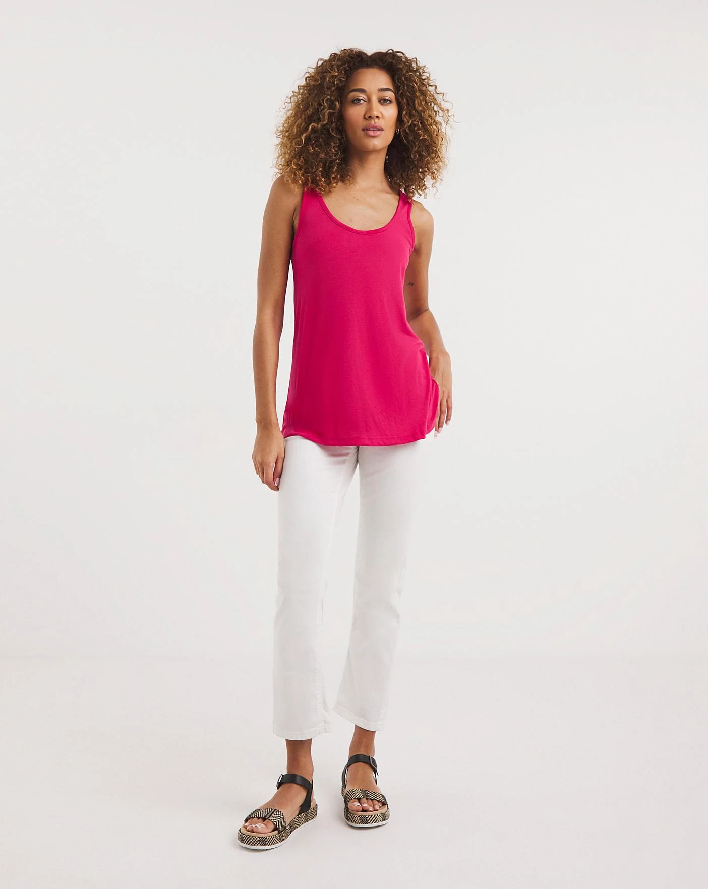 2 Pack Sleeveless Swing Vests| Hot Pink/Ivory 6 2 Pack Sleeveless Swing Vests| Hot Pink/Ivory - Image 4