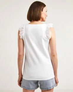 Frill Sleeve Top| White -Trendy Rae Sales y01aa620706w