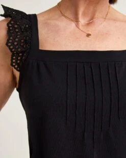 Frill Sleeve Top| Black -Trendy Rae Sales y01aa623707w