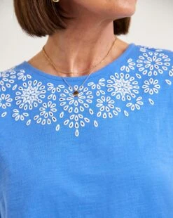 Puff Print T-Shirt| White/Blue 8 Puff Print T-Shirt| White/Blue -Trendy Rae Sales y01aa744707w