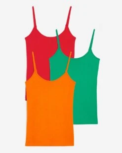 Red/Orange/Green 3 Pack Basic Cotton Camis| Red/Orange/Green -Trendy Rae Sales y01ab788951s