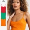 Red/Orange/Green 3 Pack Basic Cotton Camis| Red/Orange/Green -Trendy Rae Sales y01ab788960s