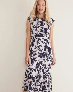 Phase Eight Willow Floral Cowl Neck Dress| Cream Multi-coloured -Trendy Rae Sales y01bo712572s