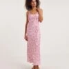 Ro&Zo Floral Satin Midi Dress| Pink -Trendy Rae Sales y01cz051739w