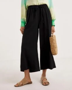 Ro&Zo Pull On Culotte Trousers| Black -Trendy Rae Sales y01cz124739w