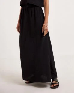 Ro&Zo Linen Blend Skirt| Black -Trendy Rae Sales y01cz129740w