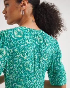 Whistles Clouded Floral Mesh Dress| Green -Trendy Rae Sales y01ds049720w