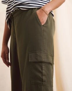 Anise Lili Lyocell Cargo Trouser| Green -Trendy Rae Sales y01eg393502w