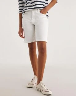 White 24/7 Knee Shorts| White -Trendy Rae Sales y01fc761741w