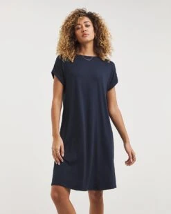 Soft Touch Jersey A-Line Dress| Navy