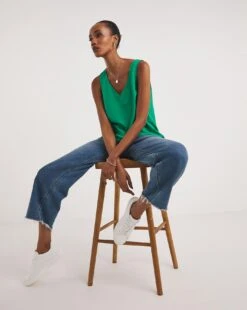 Green V Neck Woven Vest| Green -Trendy Rae Sales y01gp082729w