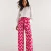 Pink Print Crinkle Wide Leg Trousers| Pink Print -Trendy Rae Sales y01gz368736w