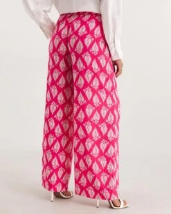 Pink Print Crinkle Wide Leg Trousers| Pink Print 11 Pink Print Crinkle Wide Leg Trousers| Pink Print -Trendy Rae Sales y01gz368739w