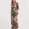 Tropical Green Print Linen Mix Wide Leg Trousers| Tropical Print -Trendy Rae Sales y01gz431728w