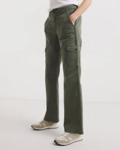 Khaki Stretch Washed Cargo Detail Straight Leg Trousers| Khaki -Trendy Rae Sales y01gz477732w