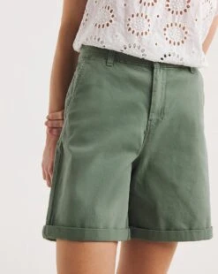 Khaki Stretch Chino Turn Up Shorts| Khaki -Trendy Rae Sales y01gz517738w