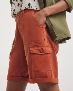 Rust Soft Stretch Cargo Detail Shorts| Rust -Trendy Rae Sales y01gz605719w