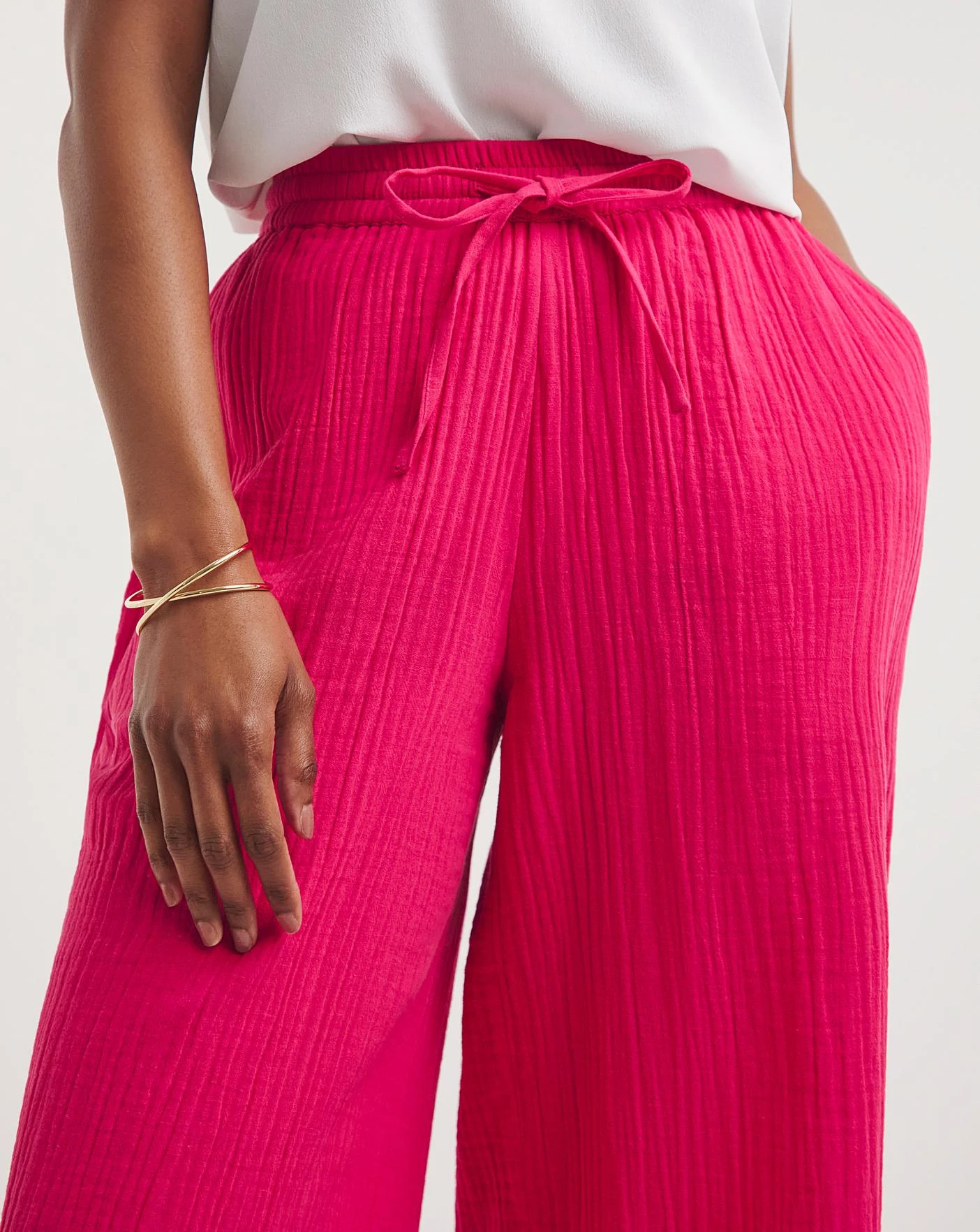 Watermelon Pink Soft Cotton Culottes| Watermelon 7 Watermelon Pink Soft Cotton Culottes| Watermelon - Image 5