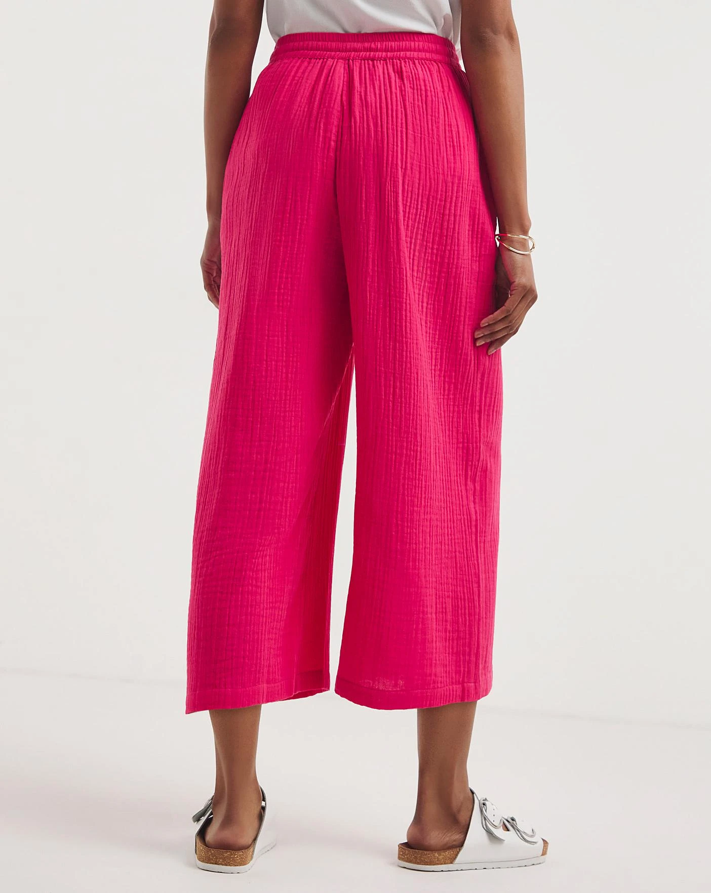 Watermelon Pink Soft Cotton Culottes| Watermelon 5 Watermelon Pink Soft Cotton Culottes| Watermelon - Image 3