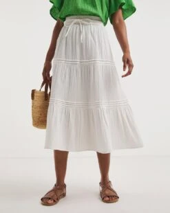 White Soft Cotton Maxi Skirt| White -Trendy Rae Sales y01gz627746w