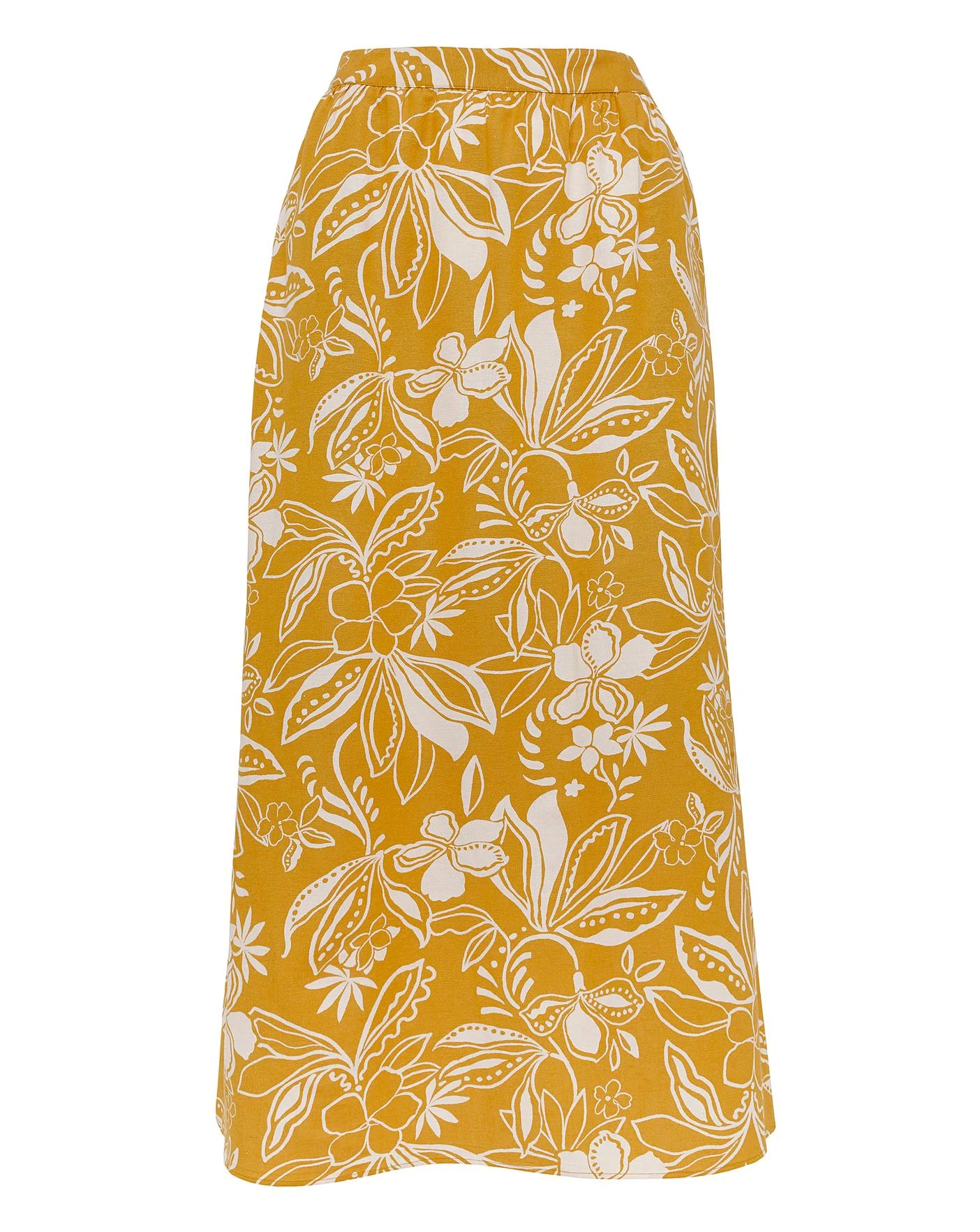Yellow Print Linen Mix Maxi Skirt| Yellow Floral 8 Yellow Print Linen Mix Maxi Skirt| Yellow Floral - Image 6