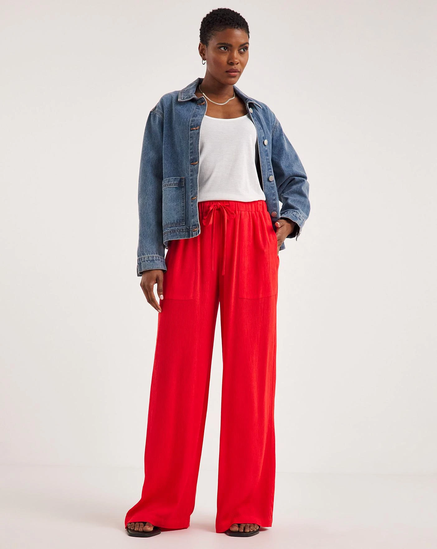 Raspberry Crinkle Wide Leg Trousers| Raspberry 3 Raspberry Crinkle Wide Leg Trousers| Raspberry