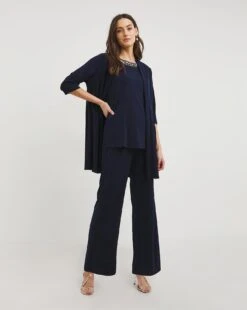 Joanna Hope Luxe Jersey Trouser Set| Navy