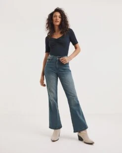 24/7 Vintage Blue Bootcut Jeans Made With Organic Cotton| Vintage Blue