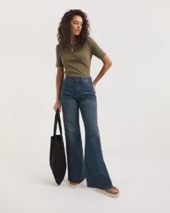 24/7 Vintage Indigo Wide Leg Jeans Made With Organic Cotton| Vintage Indigo