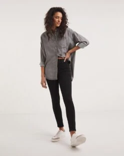 Amber Black Pull On Skinny Jeggings| Black