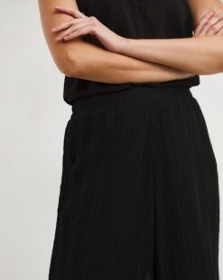 Joanna Hope Pleated Palazzo Chiffon Trouser| Black -Trendy Rae Sales y01ow531722w