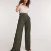 Printed Soft Touch Jersey Straight Leg Trousers| Khaki Print -Trendy Rae Sales y01pc274708w