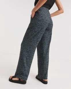 Printed Soft Touch Jersey Straight Leg Trousers| Navy Print -Trendy Rae Sales y01pc285707w