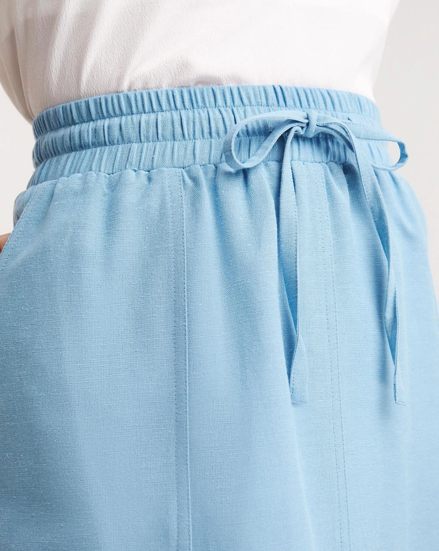 Easy Care Linen Mix Maxi Skirt| Cornflower Blue 5 Easy Care Linen Mix Maxi Skirt| Cornflower Blue - Image 3